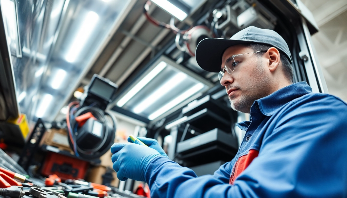 Repairing an open air merchandiser with tools in hand, showcasing the intricate details of the cooling system.