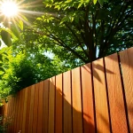 Showcase a beautiful fence from fencing companies Manchester, highlighting its quality in a lush garden setting.