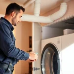 Professional technician providing dryer vent cleaning services in Salt Lake City, Utah, ensuring safety and efficiency.