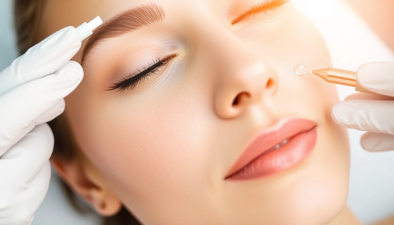 Behandlung zur Hautverjüngung mit Botulinumtoxin, sanfte Injektion durch einen Experten.