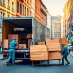 Professional movers facilitating a smooth Umzug Erlangen, loading furniture with expertise and care.