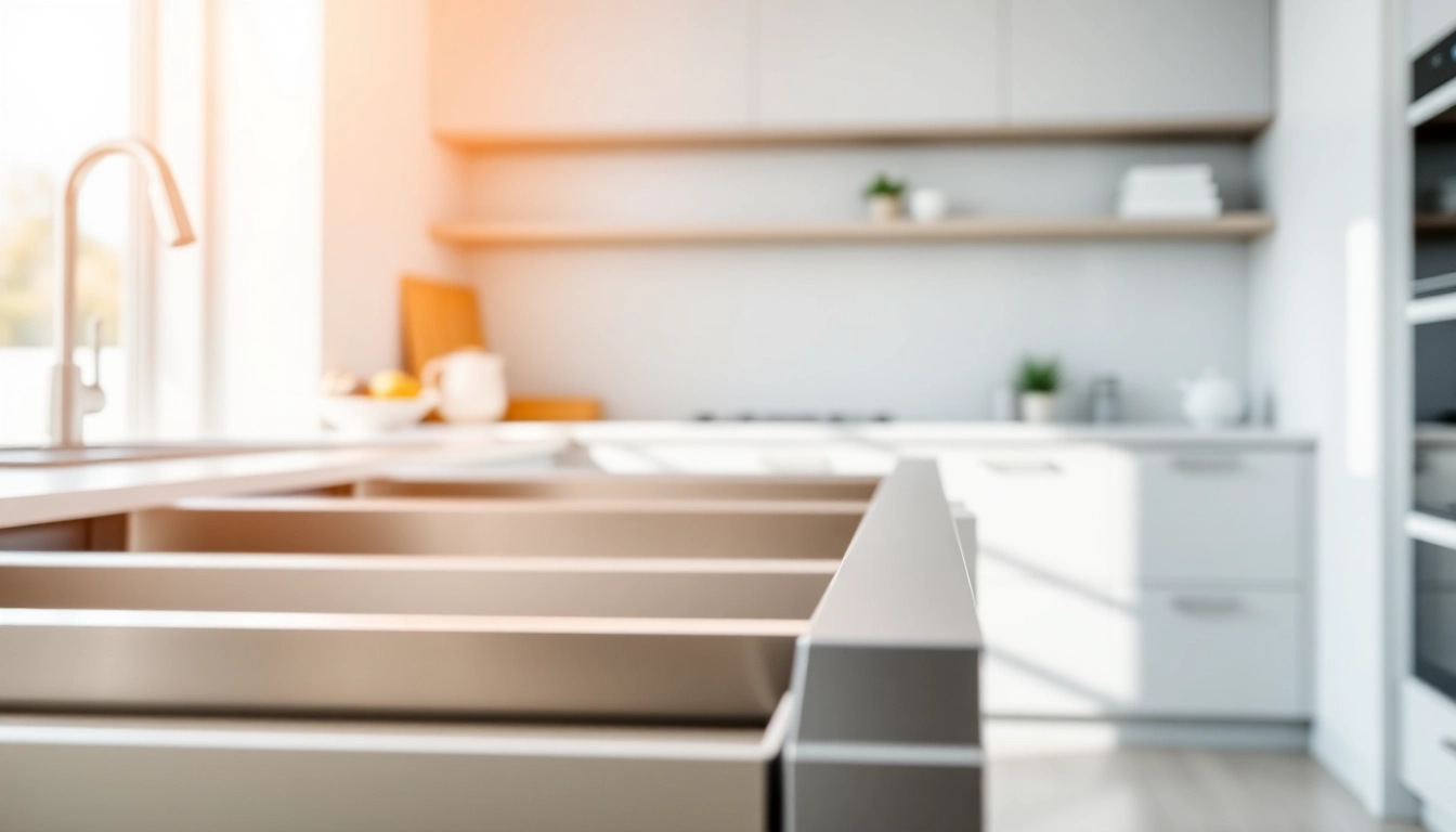 Showcasing a high-quality metal drawer system in a modern kitchen for maximum functionality.