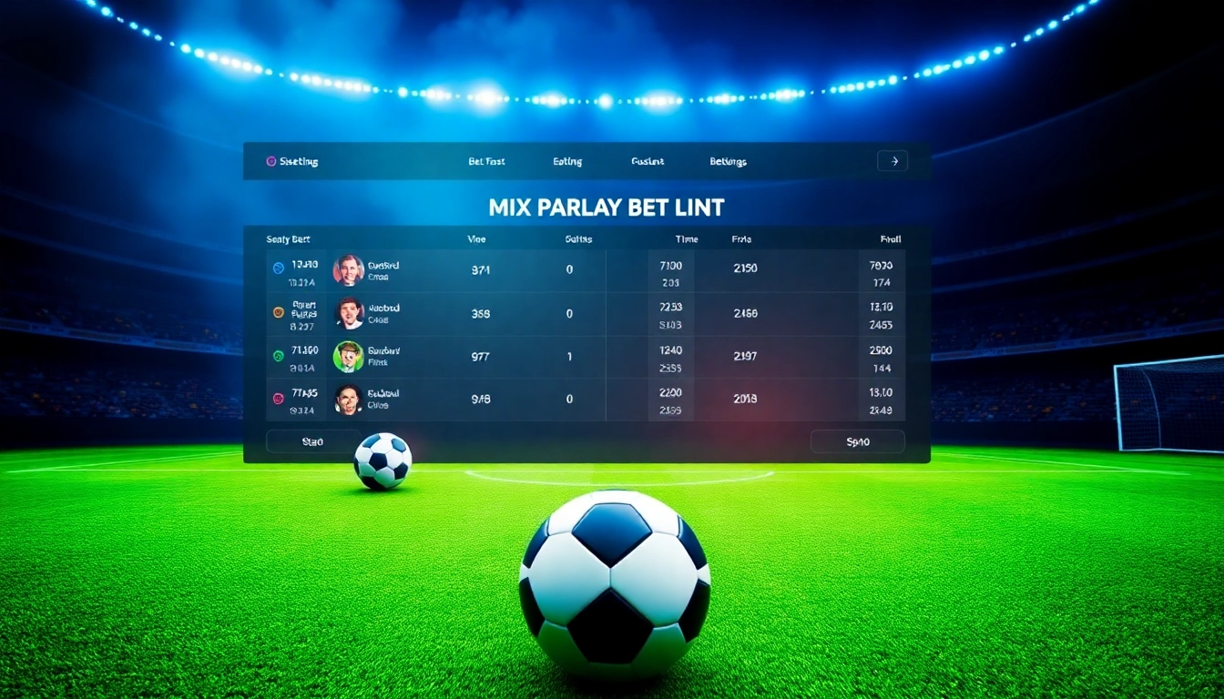 Experience situs judi bola with a vibrant betting interface showcasing football mix parlay options.