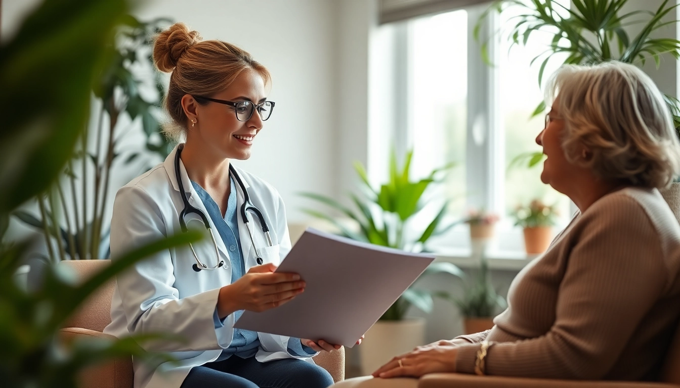 Empowering breast cancer recovery through supportive consultations between doctor and patient.