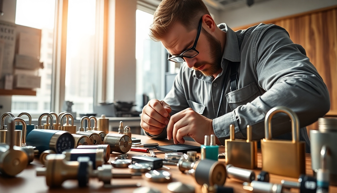 Carballo Locksmith expertly demonstrating skills with tools and locks in a professional setting.