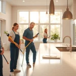 Efficient bond cleaning Logan team delivering spotless results in a bright kitchen.