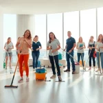 Efficient bond cleaning brisbane team diligently cleaning an apartment with precision.